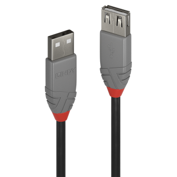 Lindy Cablu USB 2.0 Ext. USB 2m, Anthra LY-36703