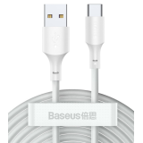 Cablu alimentare si date Baseus Simple Wisdom, USB Male la USB-C Male, 1.5 m, alb TZCATZJ-02
