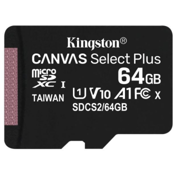 Card memorie Kingston 64GB MICROSDXC CANVAS SELECT/100R A1 C10 SP W/O ADAPTER SDCS2/64GBSP