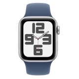 Watch SE (2024) v3, GPS, 40mm Aluminium Silver cu Denim Sport Band - S/M 