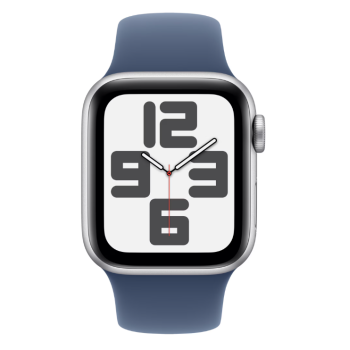 Watch SE (2024) v3, GPS, 40mm Aluminium Silver cu Denim Sport Band - S/M 