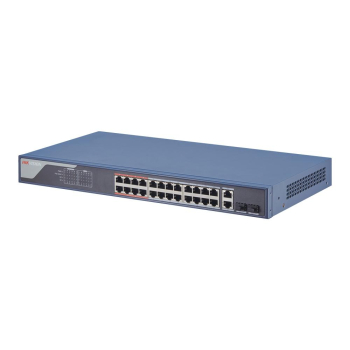 Switch 24 porturi PoE 100Mbps, 2 port uplink Gigabit, SMART Management - HIKVISION DS-3E1326P-EI  