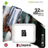 Card memorie Kingston 32GB MICROSDHC CANVAS SELECT/100R A1 C10 SP W/O ADAPTER SDCS2/32GBSP
