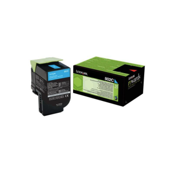 Cartus Toner Lexmark Nr. 802C Return Program Cyan 1000 Pagini for CX310, CX410, CX510 80C20C0