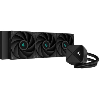 COOLER DeepCool LS720S Zero Dark, racire lichid, skt. Intel LGA 1700/1200/115x, AMD AM5/AM4, radiator aluminiu, pompa 3100 rpm, fan 3x120mm, 500 - 2500 rpm, conector 4-pin PWM, White LED, negru, R- 