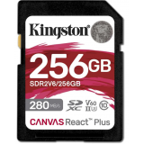 Card memorie Kingston 256GB SDXC CANVAS REACT PLUS U3/UHS-II 280R/150W V60 FULL HD/4K SDR2V6/256GB