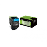 Cartus Toner Lexmark Nr. 802HC High Yield Return Program Cyan 3000 Pagini for CX410, CX510 80C2HC0