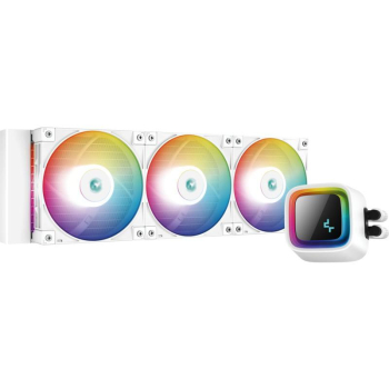 Cooler Deepcool LS720 WH, compatibil skt. Intel si AMD, racire cu lichid, ventilator 120 mm x 3, 2250 rpm, iluminat RGB, R-LS720-WHAMNT-G-1 (timbru verde 2.00 lei) Cooler Deepcool LS720 WH, compatibil skt. Intel si AMD, racire cu lichid, ventilator 120 mm x 3, 2250 rpm, iluminat RGB, R-LS720-WHAMNT-G-1 (timbru verde 2.00 lei)