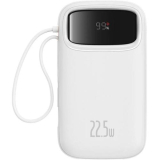 POWER BANK Baseus Qpow2, 20000mAh, 22.5W, 1 x USB; 1 x USB Type-C, 1 x Lightning, total 3A, include cablu USB Type-C 0.3m, alb, 