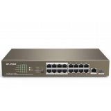 IP-COM 16-Port 10/100Mbps + 2 Gigabit + 1 SFP, 16 * 10/100 Mbps Base-TX RJ45 ports (Data/Power), 2 * 10/100/1000 Mbps Base-T RJ45 ports (Data), 1 * 10/100/1000 Mbps Base-X SFP port (Combo), Forwarding Rate: 5.36 Mpps, Switching Capacity: 7.2 Gbps, PoE Sup