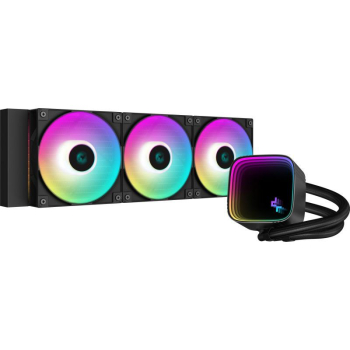 Cooler Deepcool LS720 SE, compatibil skt. Intel si AMD, racire cu lichid, ventilator 120 mm x 3, 2250 rpm, iluminat RGB, R-LS720-BKAMMM-G-1 (timbru verde 2.00 lei) 