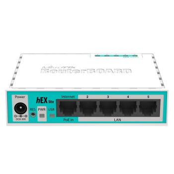 Router hEX Lite, 5 x Fast Ethernet, RouterOS L4 - Mikrotik RB750r2  