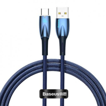 CABLU alimentare si date Baseus Glimmer, Fast Charging Data Cable pt. smartphone, USB la USB Type-C 100W, 1m, alb 