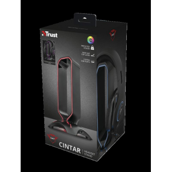 Casti cu microfon Trust GXT 265 Cintar RGB Headset Stand  Specifications General Number of USB ports 2 Power switch no Driver needed no Height of main product (in mm) 255 mm Width of main product (in mm) 130 mm Depth of main product (in mm) 130 mm Total w