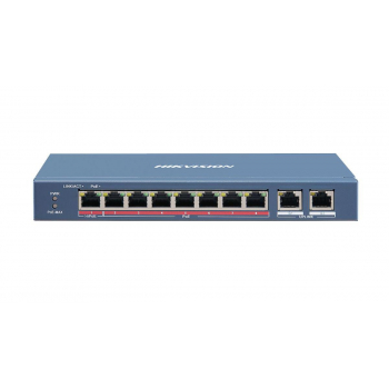 SWITCH HIKVISION 8 PORTURI 2 UPLINK, DS-3E1310HP-EI   