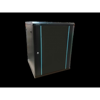 Rack 12U 600x450, dezasamblat, montare pe perete, usa din sticla, panouri laterale detasabile si securizate , culoare negru RAL 9004, DATEUP MP.6412.9001 