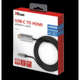 Cablu Trust Calyx USB-C - HDMI, negru TR-23332