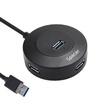 HUB extern Spacer USB 3.2, negru SPHB-USB-4U-02