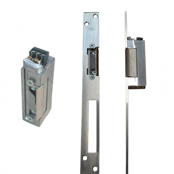 Electromagnet fail lock Assa Abloy YB37-12D-LR, 12Vcc, 180mA, contact monitorizare, include placa suport lunga