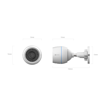 Camera IP EZVIZ CAMERA WIFI 3MP 2.8MM IR 30M IP67 CS-H3-R100-1H3WKFL   