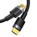 CABLU video Baseus Cafule, HDMI (T) la HDMI (T), rezolutie maxima 4K UHD (3840 x 2160) la 60 Hz, conectori auriti, 5m, negru CADKLF-H01 (timbru verde 0.8 lei) - 6953156218215 