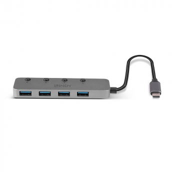 Hub Lindy 4 Port USB 3.2 buton On/Off LY-43383