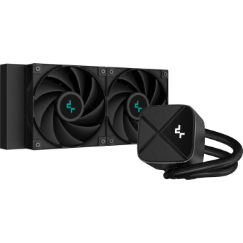 COOLER DeepCool LS520S Zero Dark, racire lichid, skt. Intel LGA 1700/1200/115x, AMD AM5/AM4, radiator aluminiu, pompa 3100 RPM, fan 2x120mm, 500 - 2500 rpm, conector 4-pin, White LED, negru, R-LS52 