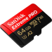 Card memorie SanDisk EXTREME PRO MICROSDXC 64GB+SD/ADAPTER 200MB/S 90MB/S A2 C10 V3 SDSQXCU-064G-GN6MA