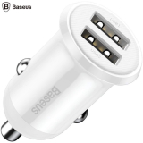 Incarcator auto Baseus Grain Pro, alb CCALLP-02