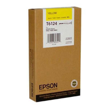 Cartus Cerneala Epson T6124 Yellow 220ml for Stylus Pro 7400, Stylus Pro 7450, Stylus Pro 9400, Stylus Pro 9450 C13T612400