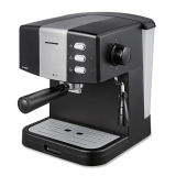 Espressor Heinner HEM-850BKSL, 850 W, 1.5 L, 15 bar, filtru dublu din inox, Negru Argintiu