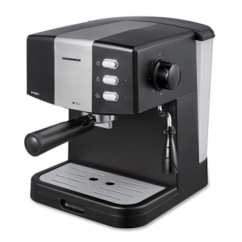 Espressor Heinner HEM-850BKSL, 850 W, 1.5 L, 15 bar, filtru dublu din inox, Negru Argintiu
