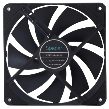 Cooler procesor Ventilator Spacer 140mm, 1400RPM, negru SPFC-140-3P