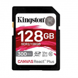 Card memorie Kingston 128GB SDXC REACT PLUS HS-II/300R/260W U3 V90 FULL HD/4K/8K SDR2/128GB