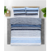 Lenjerie dubla,100% bumbac,4 piese, Azul