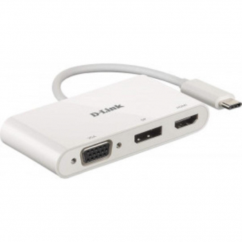 Docking Station D-Link USB-C 3-PORT VIDEO ADAPTER/HDMI + DISPLAYPORT + VGA DUB-V310