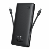 POWER BANK Baseus Airpow lite, 10000mAh, 22.5W, 1 x USB; 1 cablu x USB Type-C, 1 cablu x Iphone Lightning, total 3A, negru, 