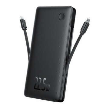POWER BANK Baseus Airpow lite, 10000mAh, 22.5W, 1 x USB; 1 cablu x USB Type-C, 1 cablu x Iphone Lightning, total 3A, negru, 
