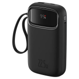 POWER BANK Baseus Qpow2 Dual-Cable, 20000mAh, PD 3.0 + QC 3.0 22.5W, 1 x USB; 1 x Iphone Lightning; 2 x USB Type-C, digital display pt. status baterie, total 2.4A, negru, 