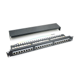 Patch panel 24 porturi, 1U, FTP Cat.6, Krone+110, suport de cabluri integrat - EMTEX, PBPP17 