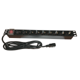 Bara alimentare aluminiu / PDU, 19 inch, 9 prize Schuko, 16A, 3500W, 3x1.5, 3m, stecher C14 - EMTEX PDU9K-C14 (timbru verde 2 lei) Bara alimentare aluminiu / PDU, 19 inch, 9 prize Schuko, 16A, 3500W, 3x1.5, 3m, stecher C14 - EMTEX PDU9K-C14 (timbru verde 2 lei)