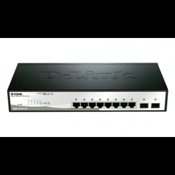 D-Link 10-port 10/100/1000 Gigabit Smart Switch including 2 Combo 1000BaseT/SFP