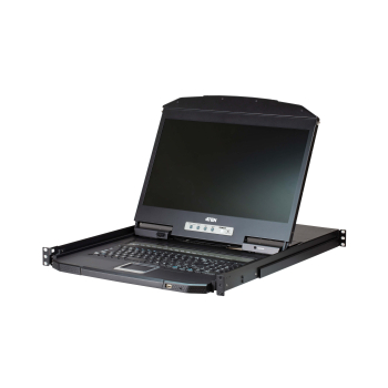 ATEN 8-Port Short Depth PS/2-USB VGA Single Rail WideScreen LCD KVM Switch 18,5'