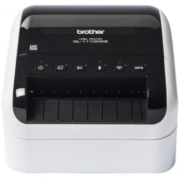 Imprimanta Direct Termic BROTHER 300dpi QL-1110NWBC, Viteza de tiparire: 110mm/Sec, Latime maxima de imprimare: 101mm|Conectivitate: USB|WIFI , Imprimare Cod de bare: DA, include Timbru verde 3.5 RON, 