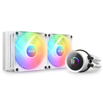Cooler procesor Cooler NZXT Kraken 240 RGB, skt universal, racire cu lichid, ventilator 120 mm x 2, 1800 rpm, iluminat RGB, RL-KR240-W1 (timbru verde 2.00 lei) 