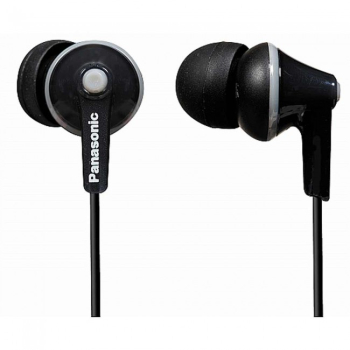 Panasonic range 6Hz - 24kHz, 16W, 104dB/mW, closed type headphones, length of cord 1.2m, 3 sizes of silicone earphones RP-HJE125E-K (timbru verde 0.8 lei) 