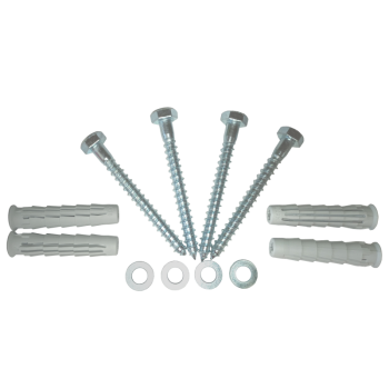 Set fixare rackuri pe perete, capacitate 120Kg, contine 4 x diblu nylon + holsurub cap hexagonal 14 x 70mm + saibe plate - ELEMATIC SFR4-14x70 