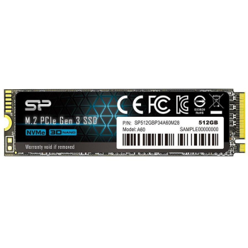 Silicon Power SSD P34A60 512GB, M.2 PCIe Gen3 x4 NVMe, 2200/1600 MB/s [C2779338]