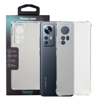 Husa Xiaomi 12 Spacer, transparenta, grosime 1.5mm, protectie suplimentara antisoc la colturi, material flexibil TPU SPPC-XI-12-CLR 