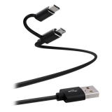 TNB microUSB / USB-C to USB CABLE charge, synchro, 1m, bk 